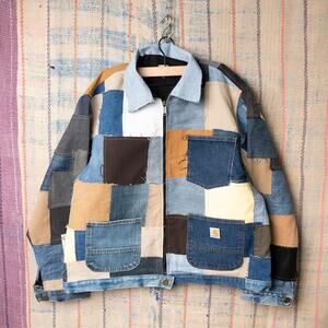 Custom upcycled patchwork carhartt chore jacket